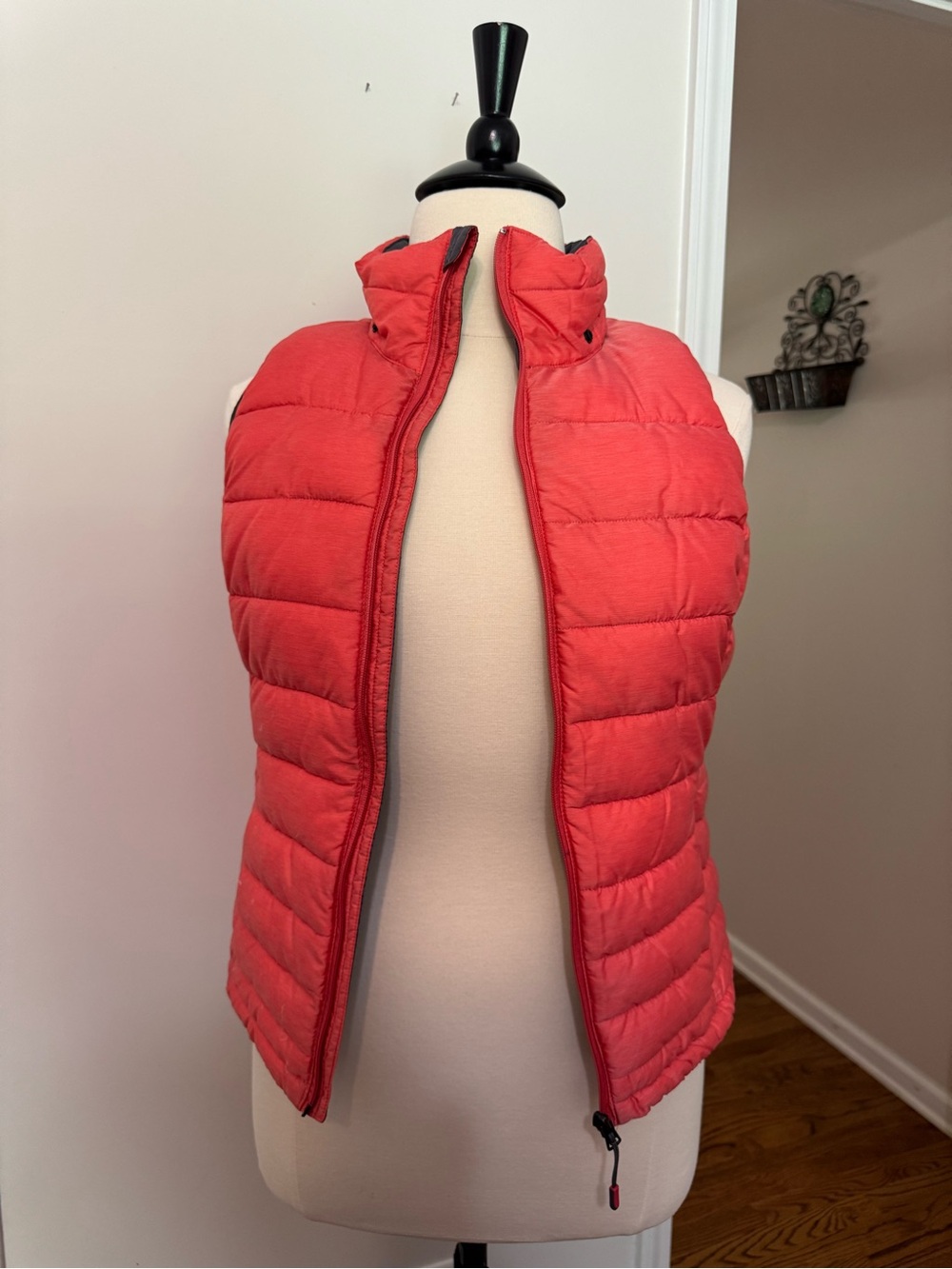 Tangerine Coral Quilted Puffer Vest